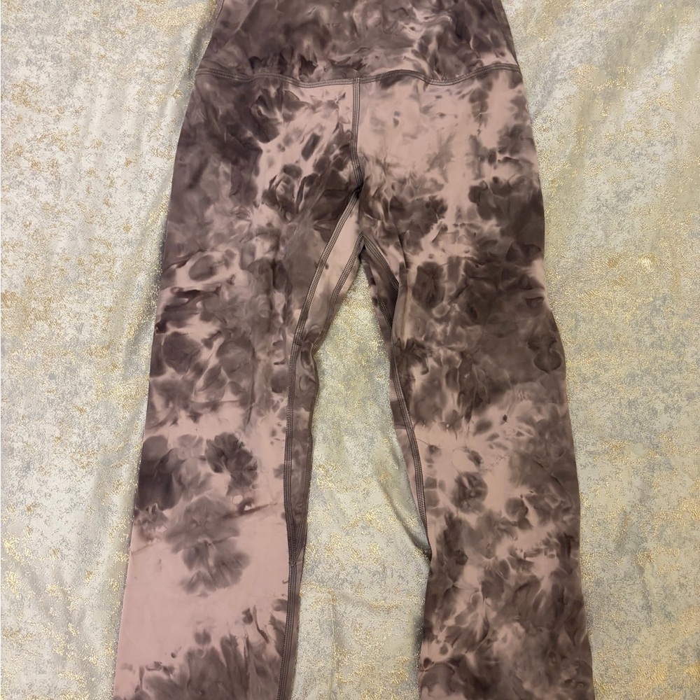 Lululemon Athletica Tie-Dye Cropped Pants - pink and brown
